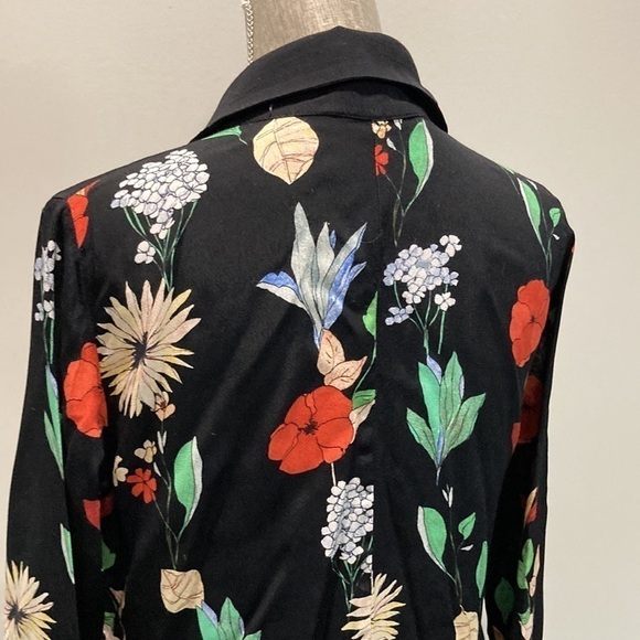 ZARA Black Floral Long Sleeve Dress - Picture 11 of 16